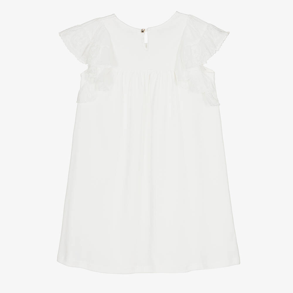 Chloé-Teen Girls Ivory Embroidered Ruffle Dress | Childrensalon Outlet