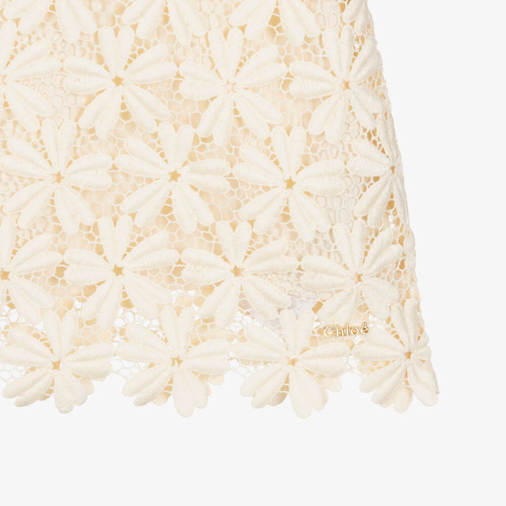 Chloé-Teen Girls Ivory Floral Guipure Lace Dress | Childrensalon Outlet