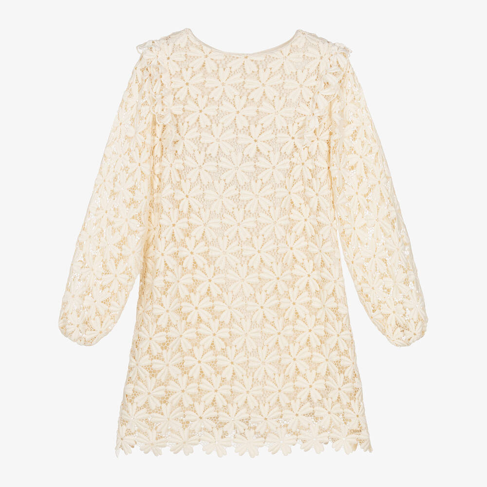 Chloe Teen Girls Ivory Floral Guipure Lace Dress Childrensalon Outlet