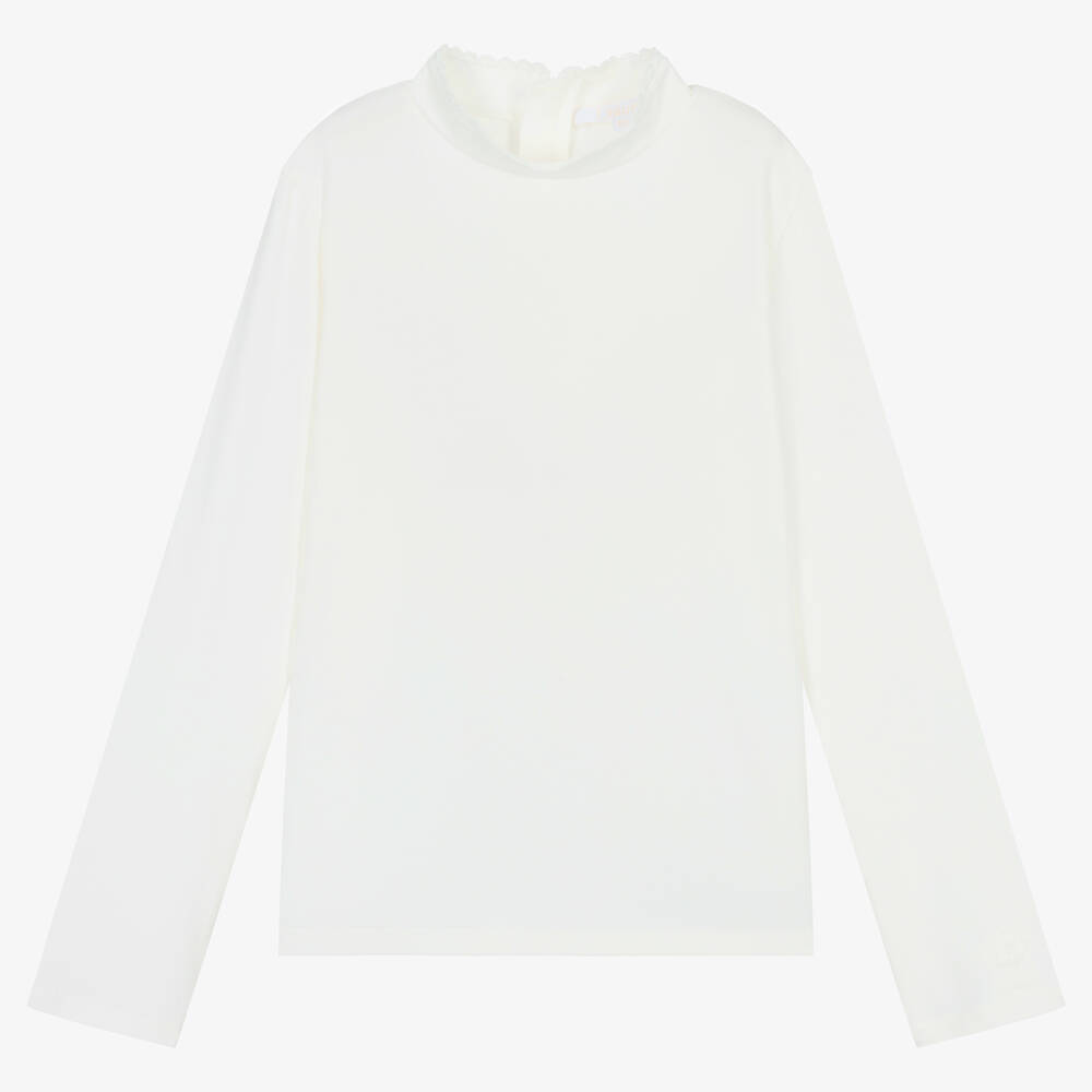 Chloé - Teen Girls Ivory Organic Cotton Top | Childrensalon