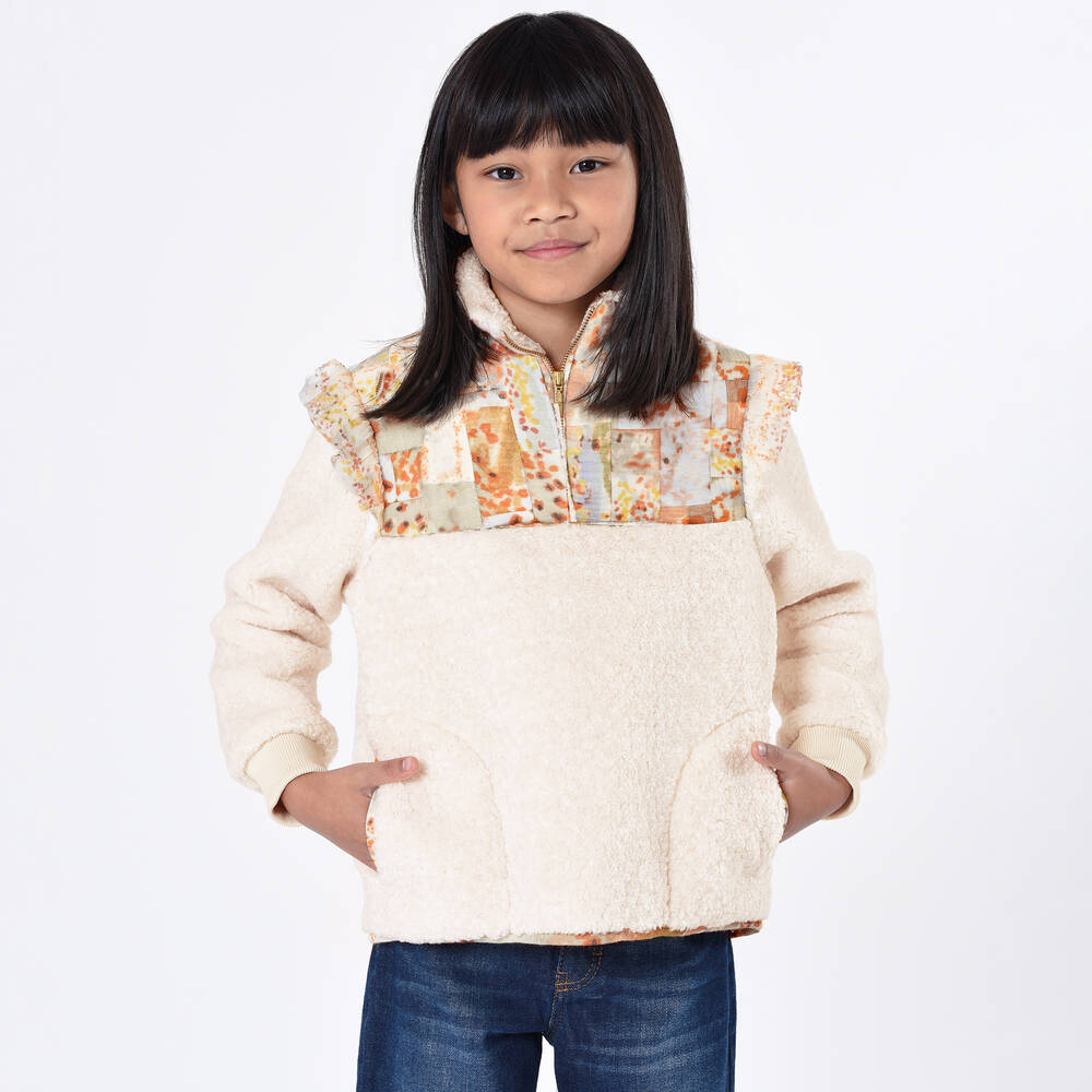 Chloé-Кремовый флисовый свитшот | Childrensalon Outlet