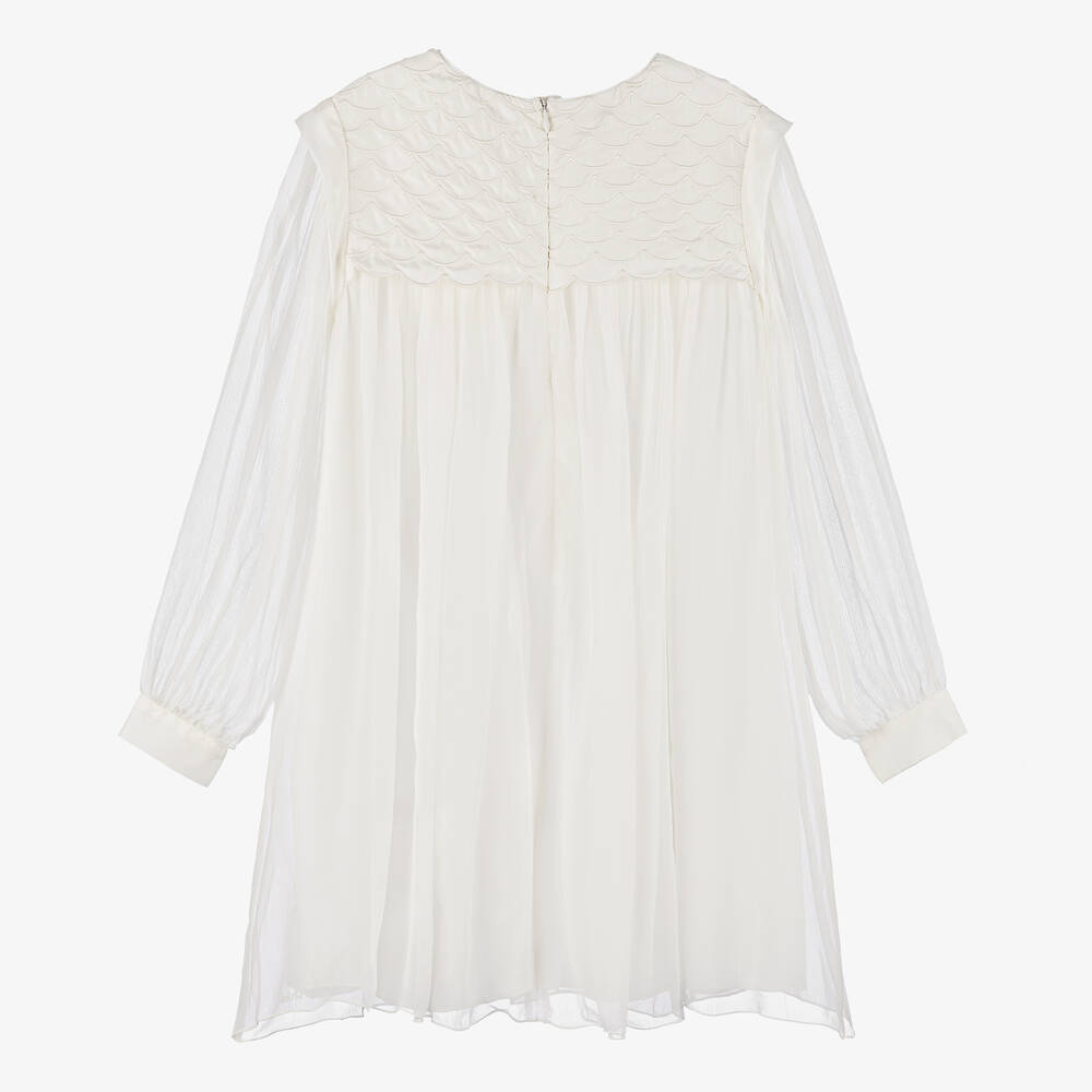 Chloé-Teen Girls Ivory Silk Dress | Childrensalon Outlet