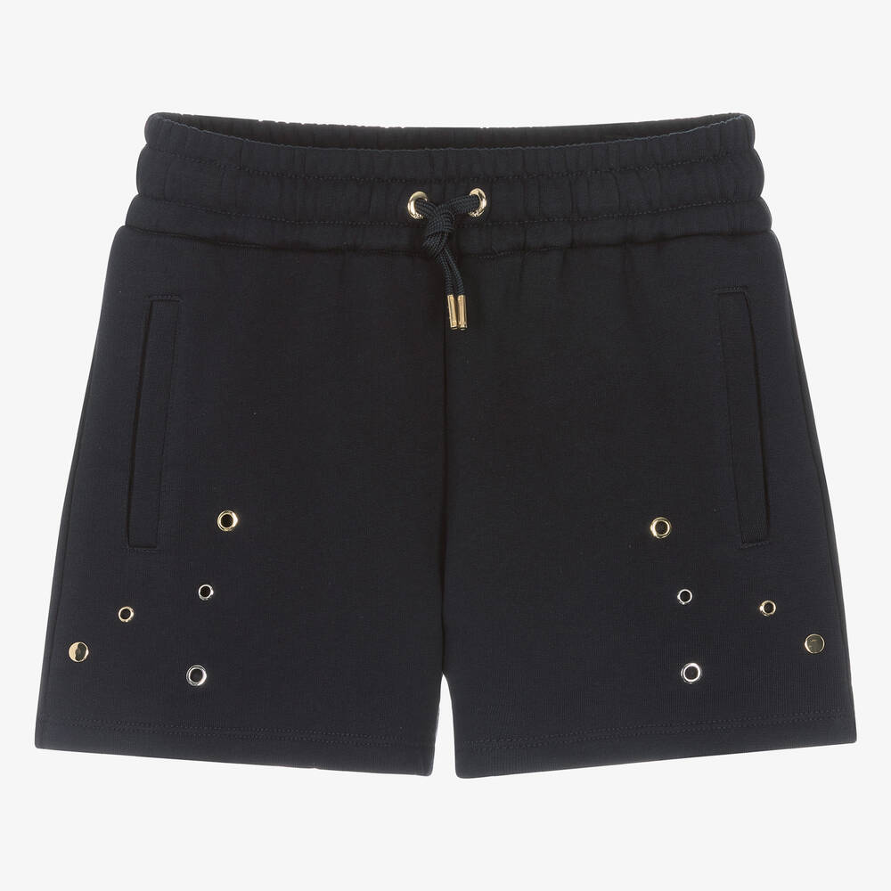 Chloé-Teen Girls Navy Blue Cotton Jersey Shorts | Childrensalon Outlet