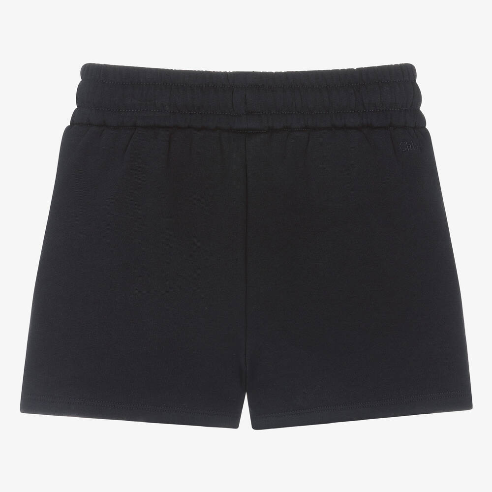 Chloé-Teen Girls Navy Blue Cotton Jersey Shorts | Childrensalon Outlet