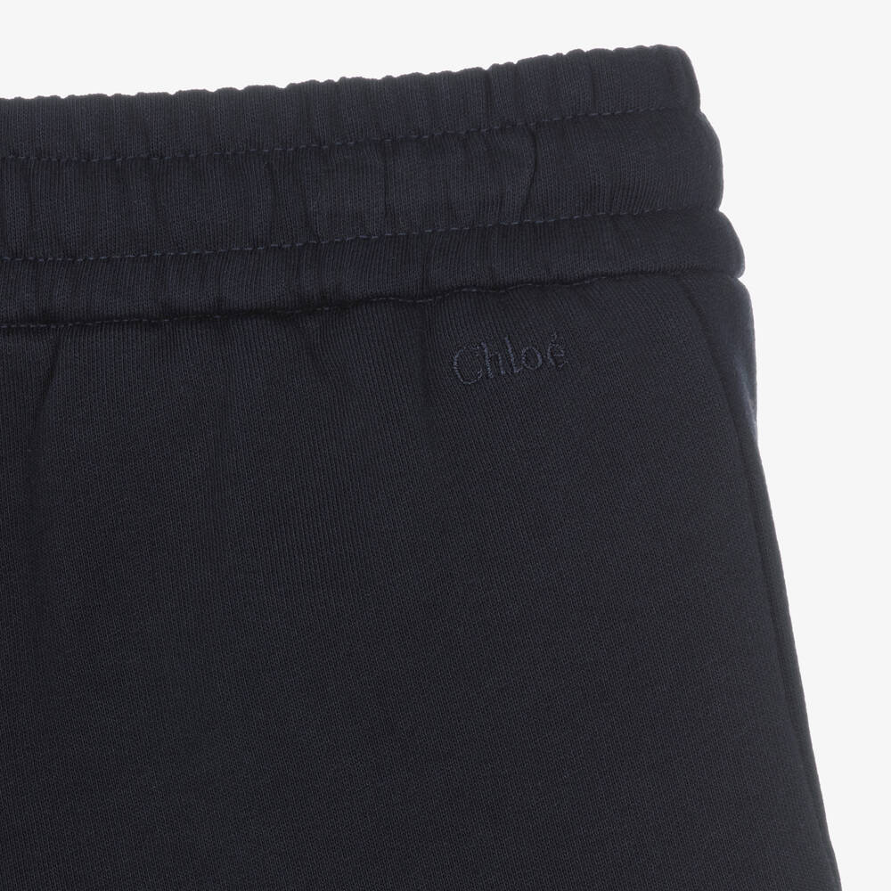 Chloé-Teen Girls Navy Blue Cotton Jersey Shorts | Childrensalon Outlet