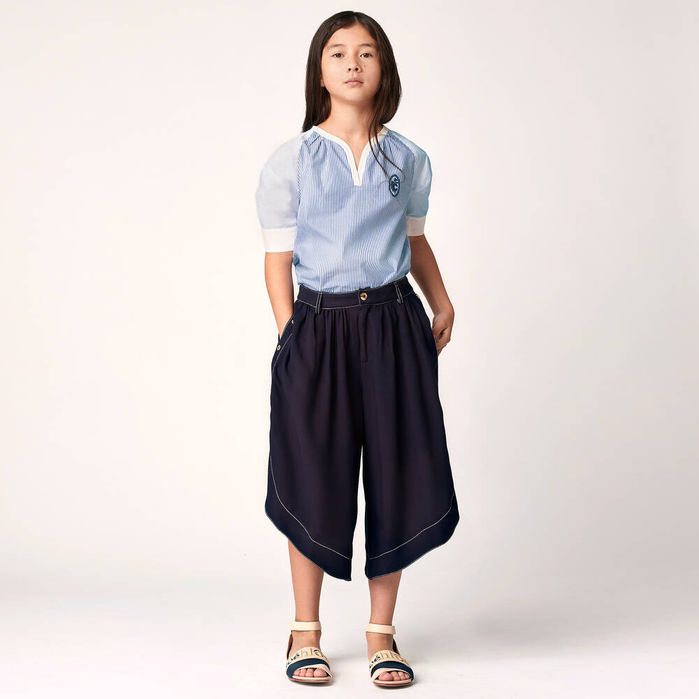 Chloé-Teen Girls Navy Blue Culottes | Childrensalon Outlet