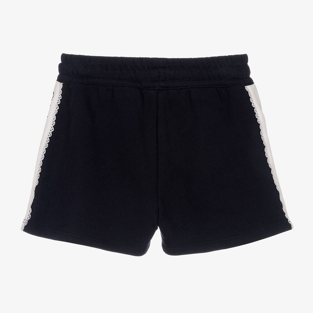 Chloé-Teen Girls Navy Blue Lace Trim Shorts | Childrensalon Outlet