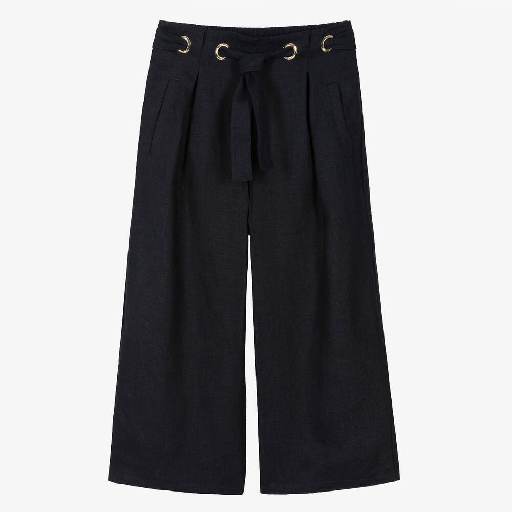 Chloé-بنطلون كتان لون كحلي للمراهقات | Childrensalon Outlet