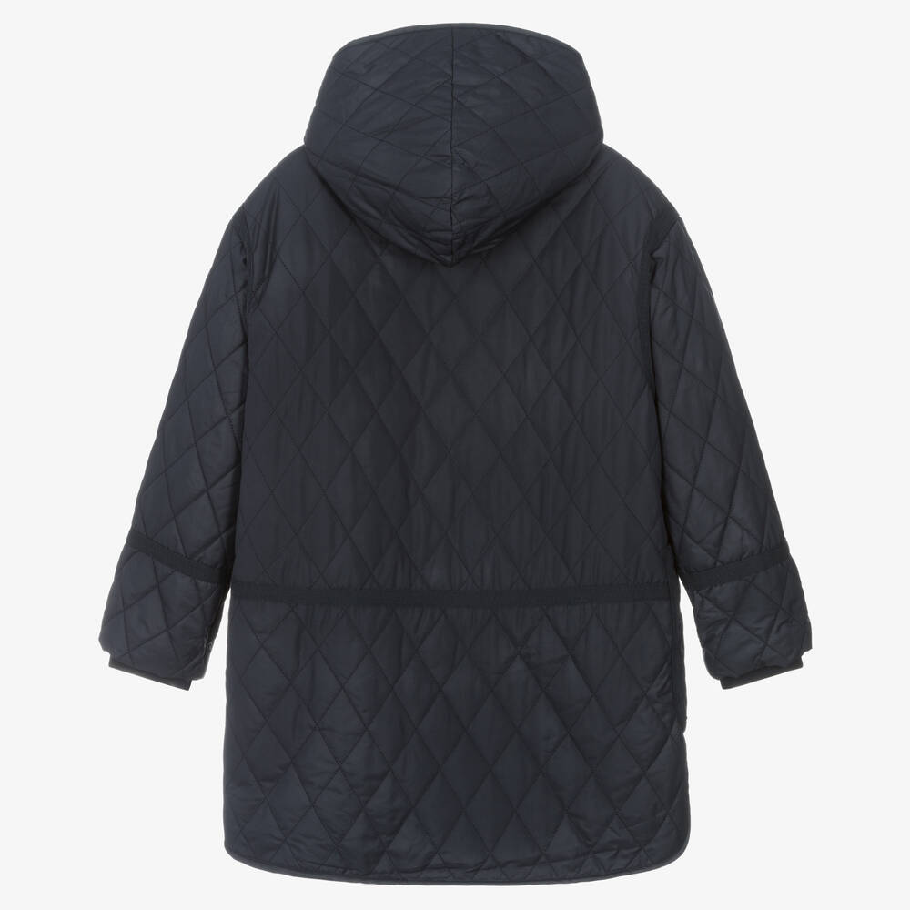 CHLOE Teen Girls Navy Blue Quilted Coat