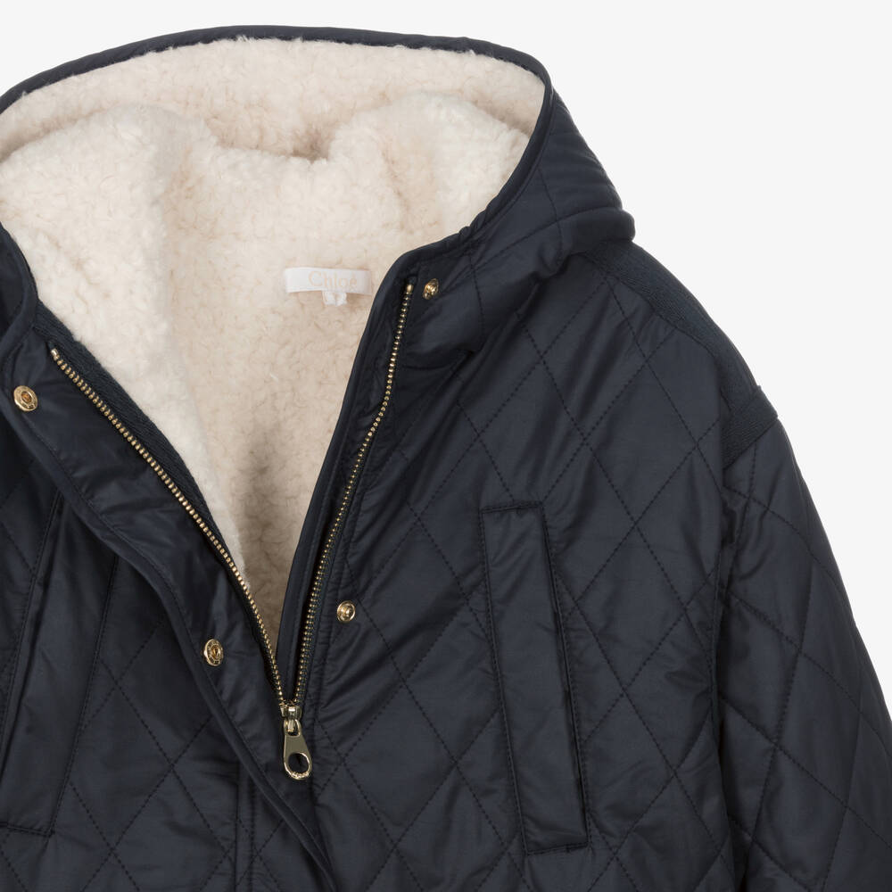 كلوي-معطف مبطن لون كحلي تينز بناتي | Childrensalon Outlet