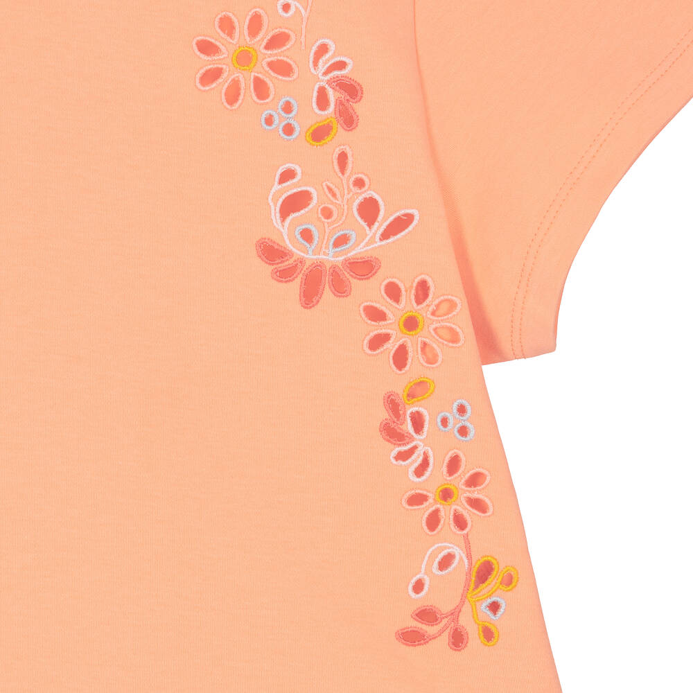 Tシャツ・カットソー CHLOE PEACH-COLORED TOP WITH LOGO EMBROIDERY Chloé Peach-colored top with logo embroidery | TheDoubleF