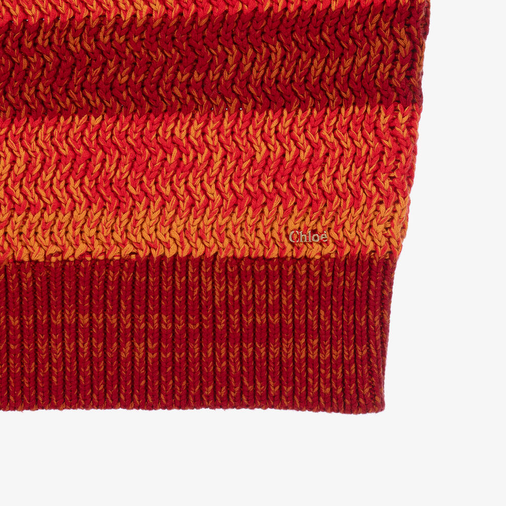 Chloé-Teen Girls Orange Cotton & Wool Knit Jumper | Childrensalon Outlet