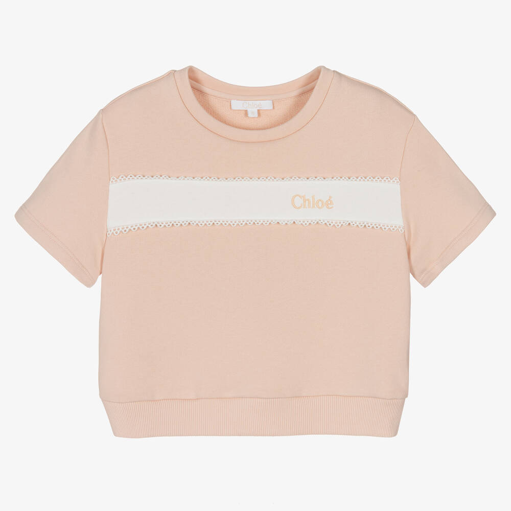 Chloé - Teen Girls Pale Pink Cotton Sweatshirt | Childrensalon