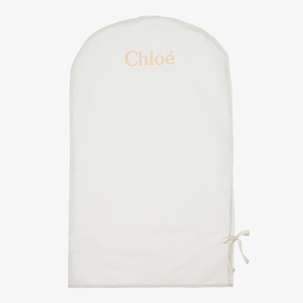 Chloé-Розово-голубое платье с маками | Childrensalon Outlet