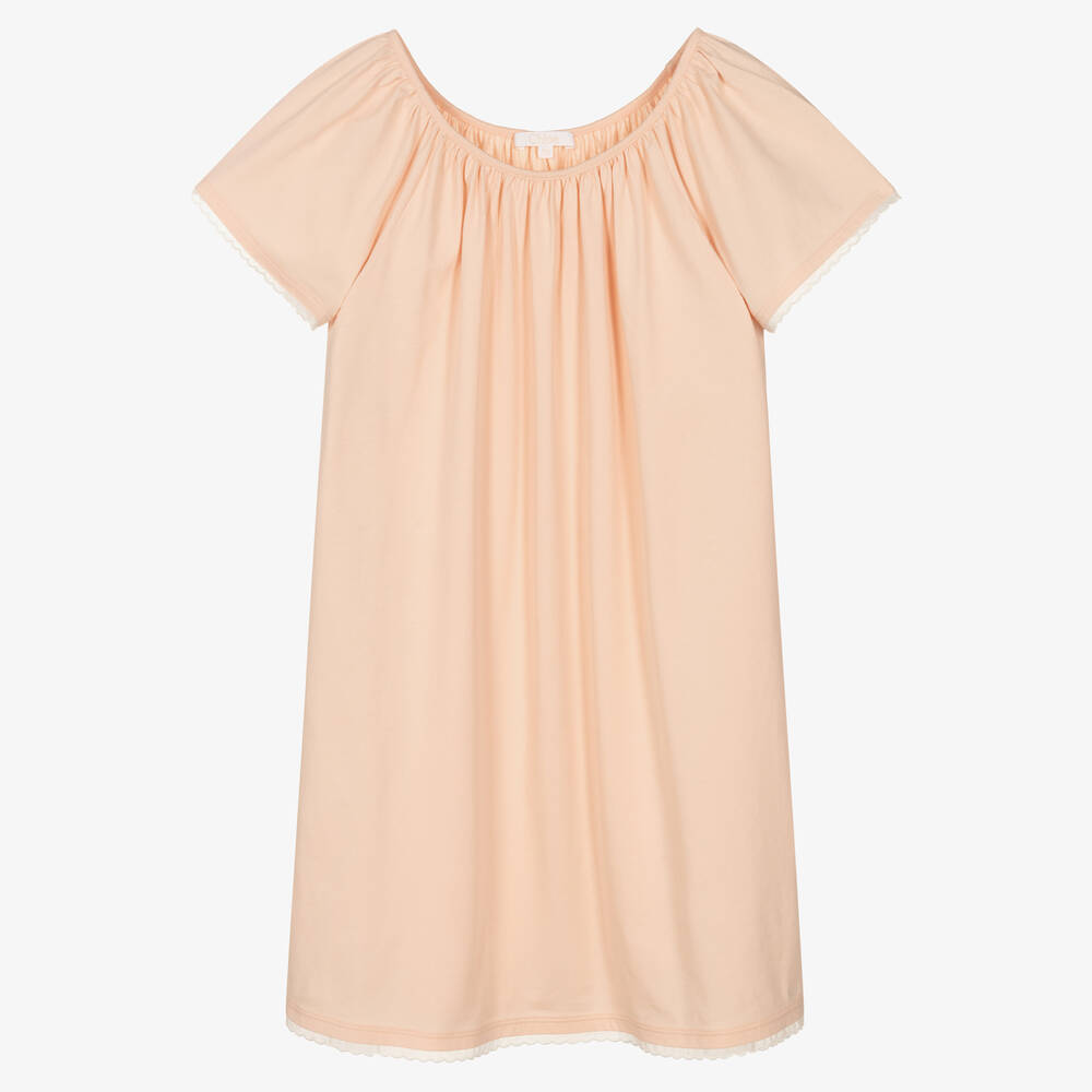 Chloé - Chemise de nuit rose en coton ado fille | Childrensalon