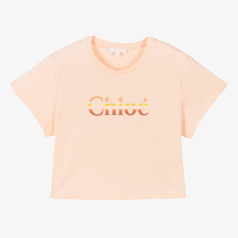 T shirt court rose ado fille