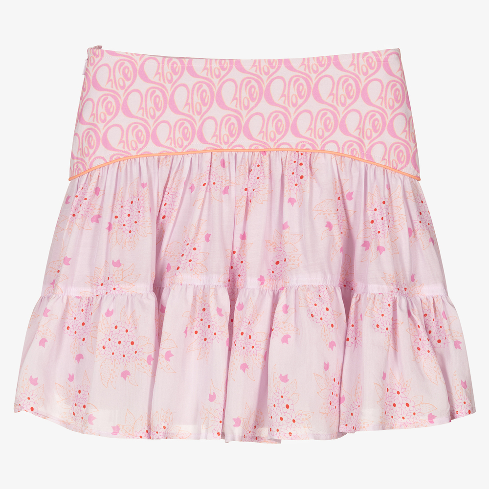 Chloé-Teen Girls Pink Floral Skirt | Childrensalon Outlet