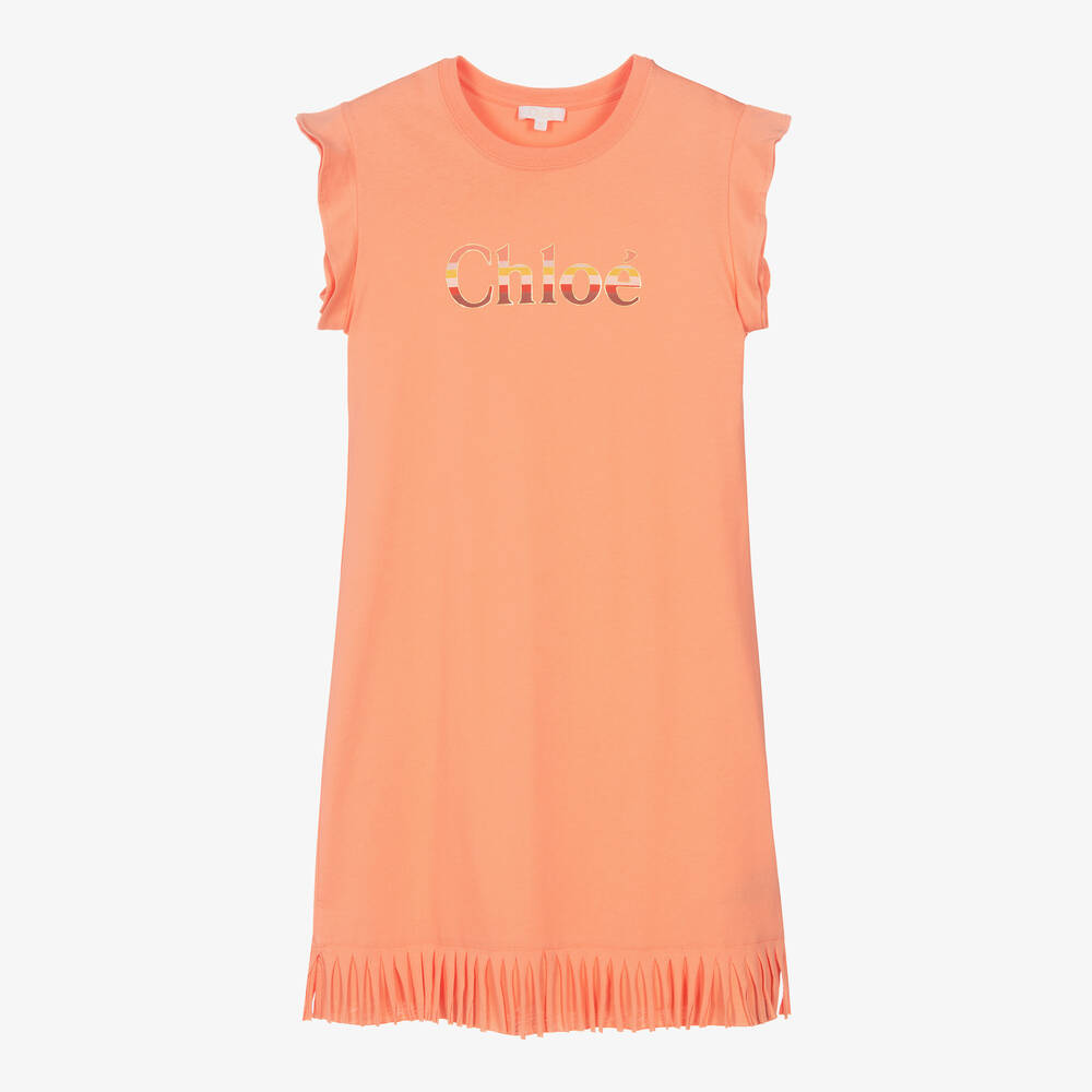 Chloé - Teen Girls Pink Logo T-Shirt Dress | Childrensalon