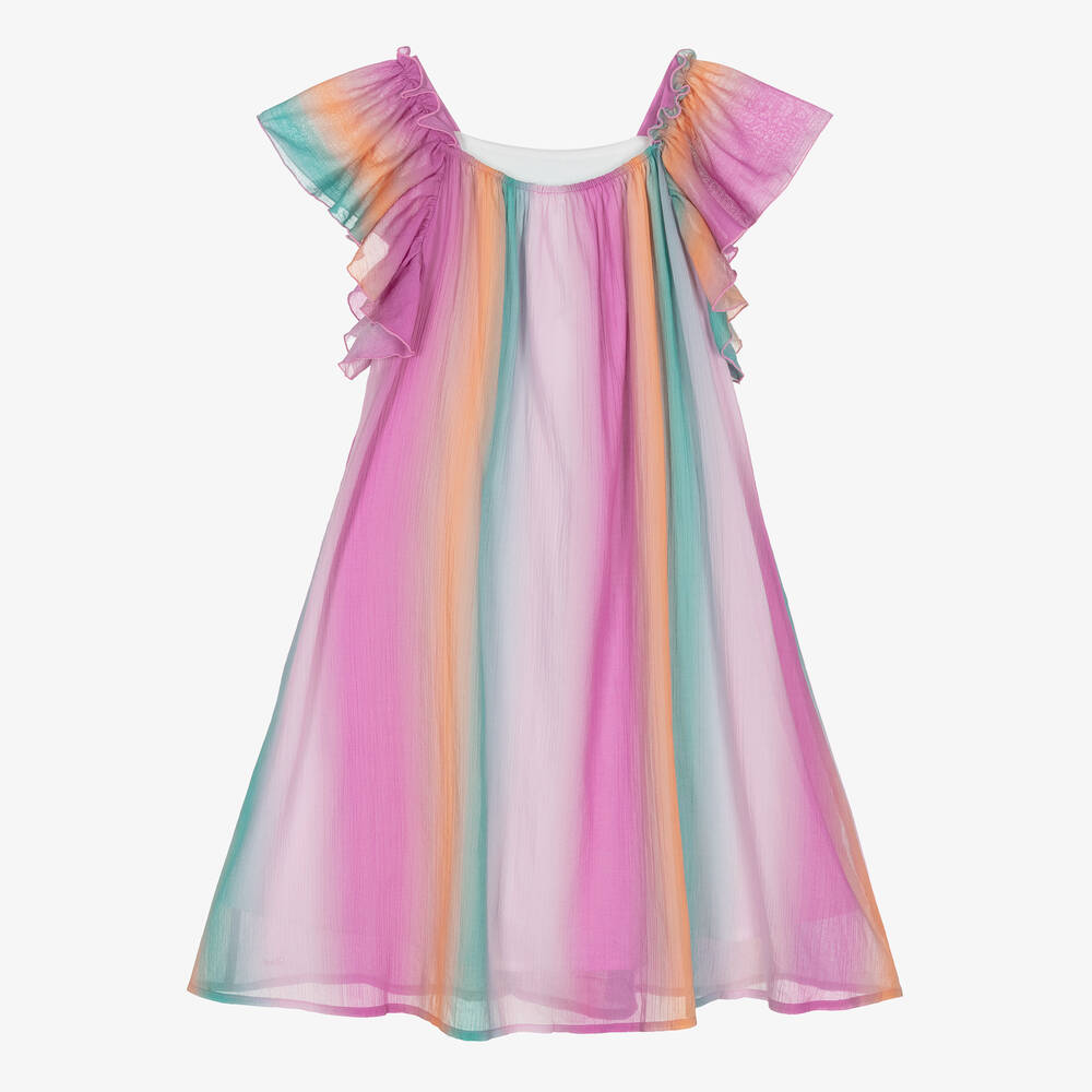 Chloé-Teen Girls Pink Ombré Cotton Maxi Dress | Childrensalon Outlet