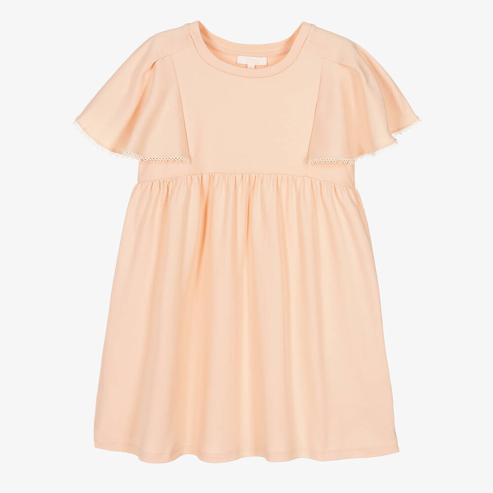 Chloé - Robe rose à manches volantées ado | Childrensalon