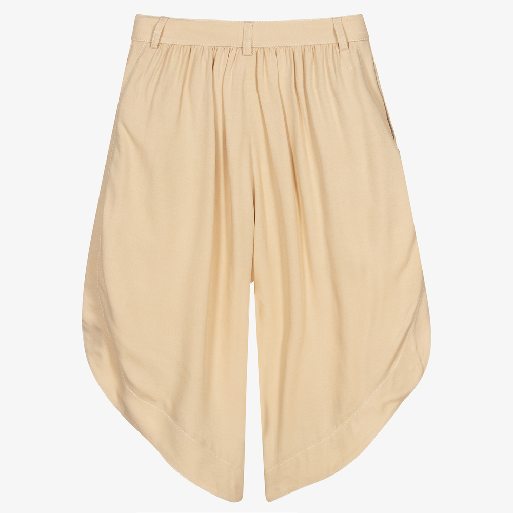 كلوي-بنطلون كولوت فيسكوز تويل لون بيج للمراهقات | Childrensalon Outlet