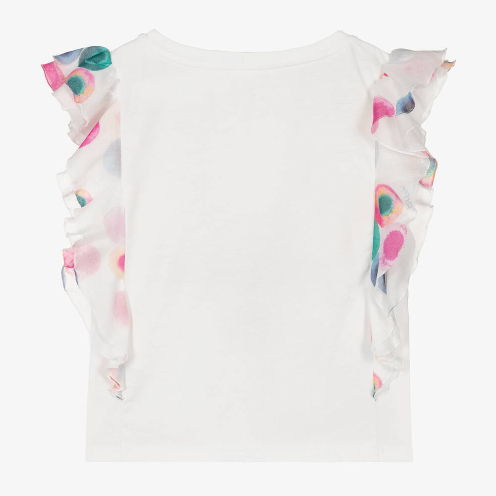 Chloé-Teen Girls White Cotton Fusion T-Shirt | Childrensalon Outlet