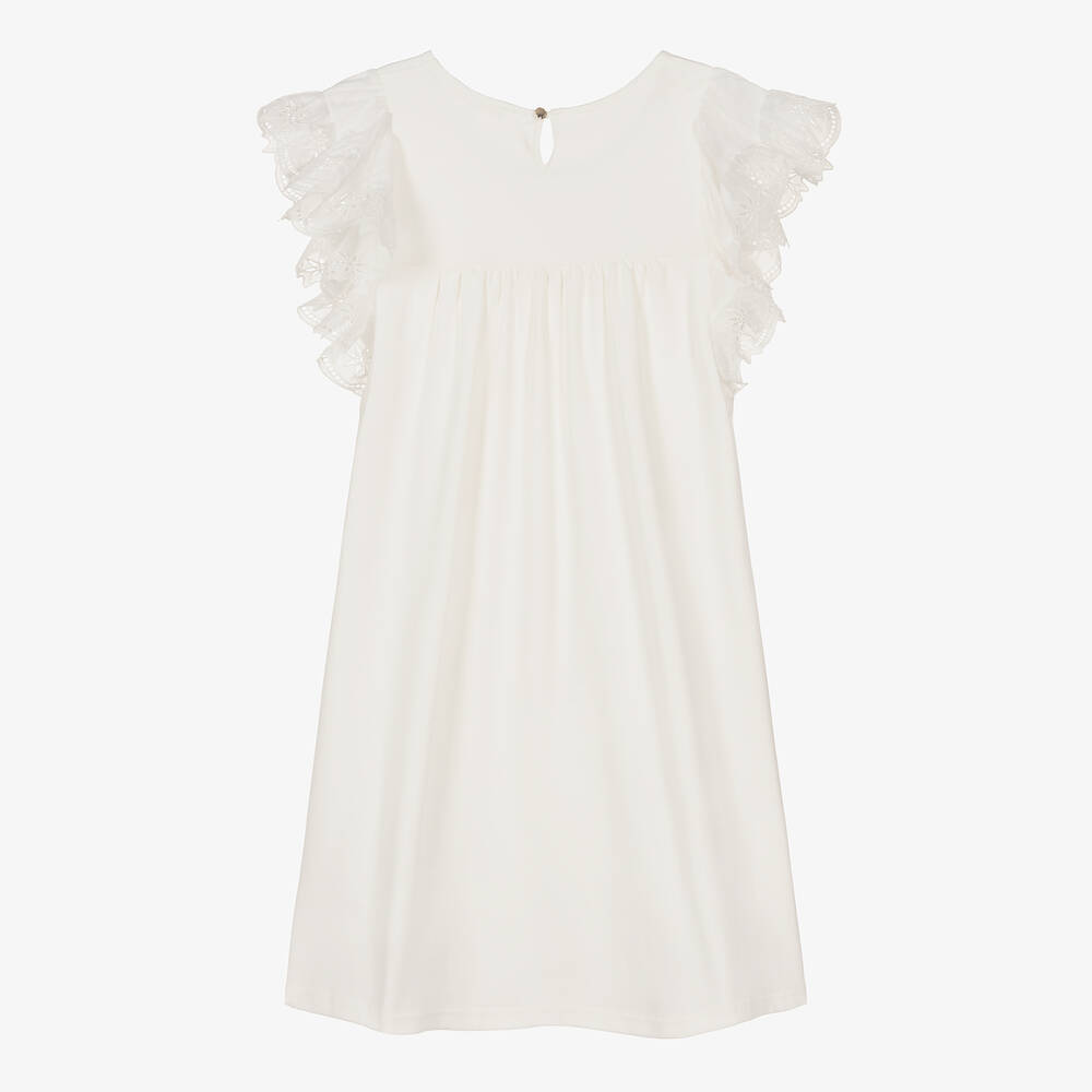 Chloé-Teen Girls White Cotton Jersey Dress | Childrensalon Outlet