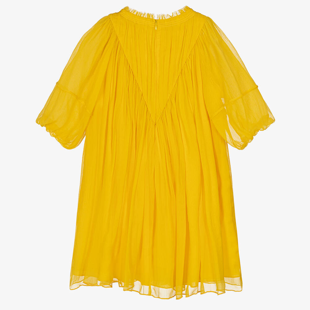 Chloé-Teen Girls Yellow Silk Chiffon Dress | Childrensalon Outlet