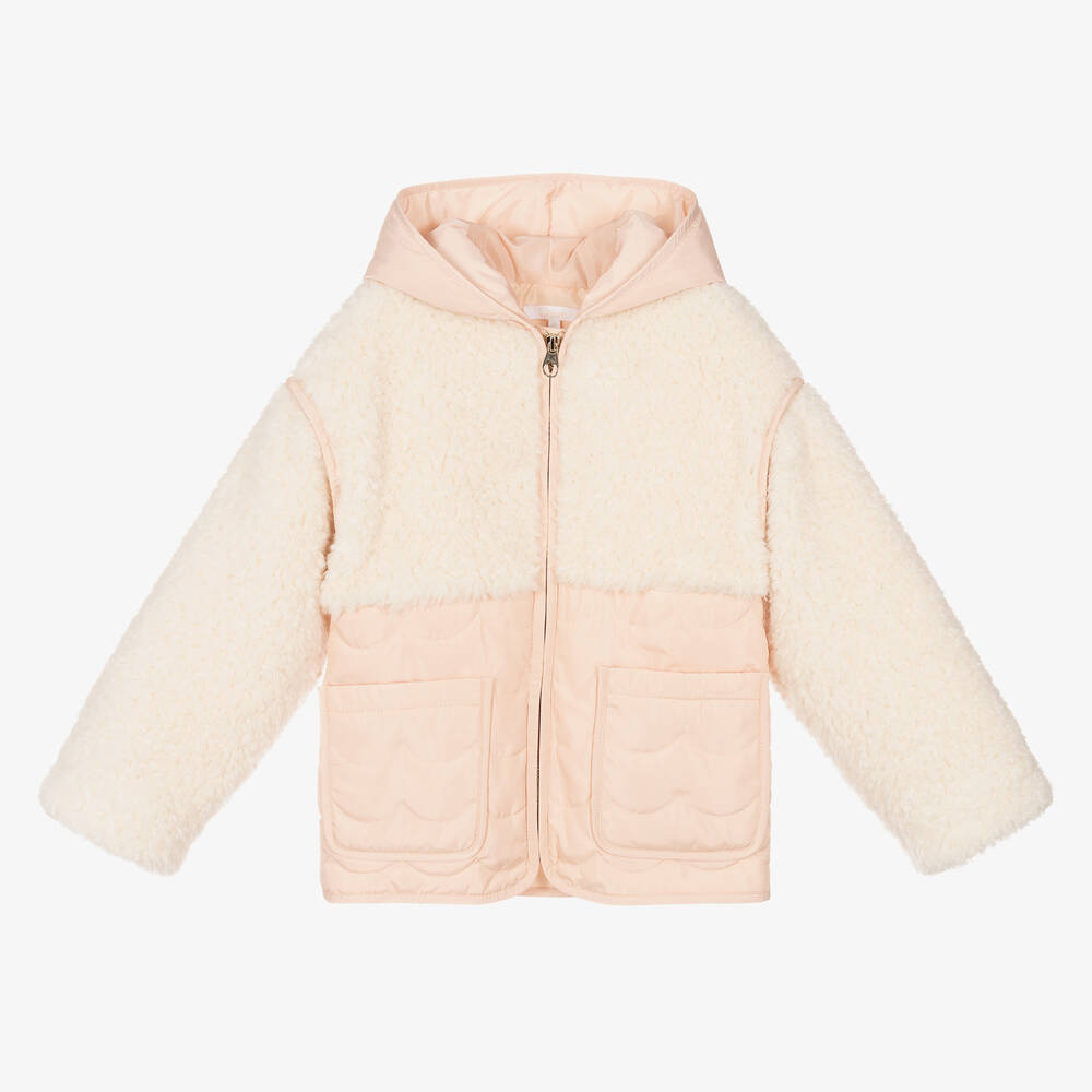 Chloé - Rosa Teen Kunstpelzjacke | Childrensalon