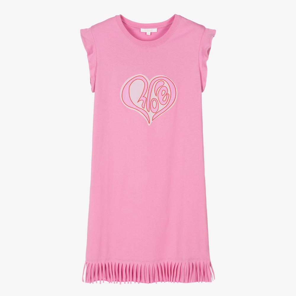 Chloé - Rosa Teen Kleid mit Herz-Print | Childrensalon