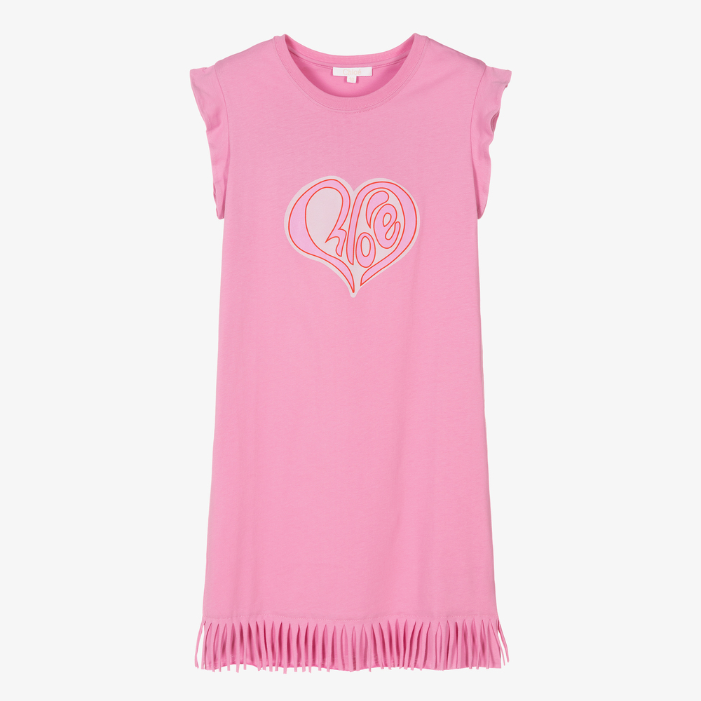 Chloé - Robe rose Cœur Ado | Childrensalon