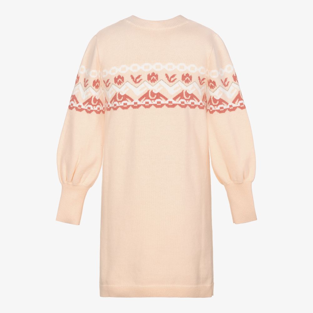 Chloé-Розовое трикотажное жаккардовое платье для подростков | Childrensalon Outlet