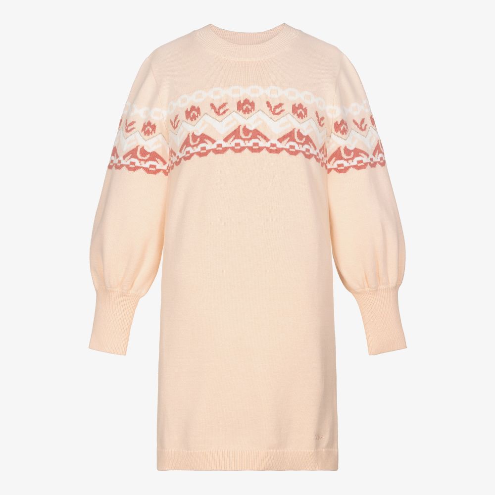 Chloé - Teen Pink Jacquard Knit Dress | Childrensalon