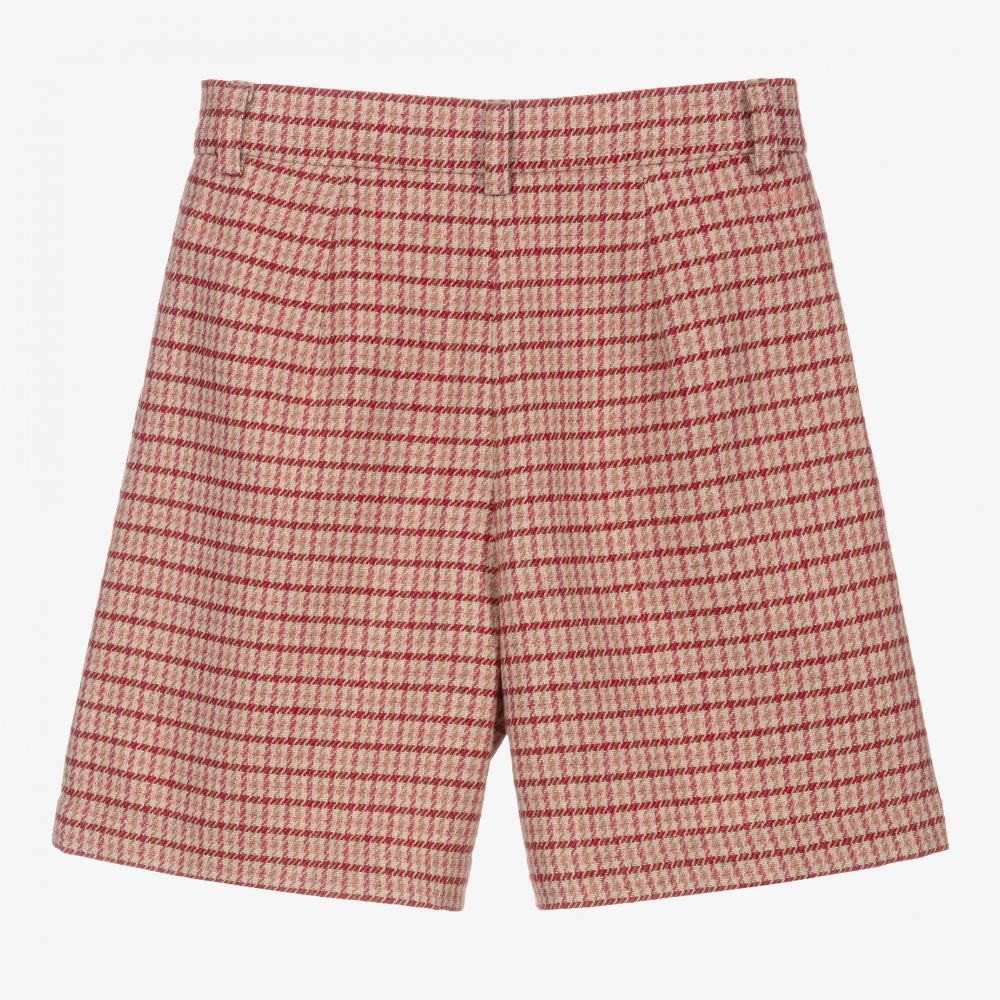 Chloé-Teen Pink Tweed Check Shorts | Childrensalon Outlet