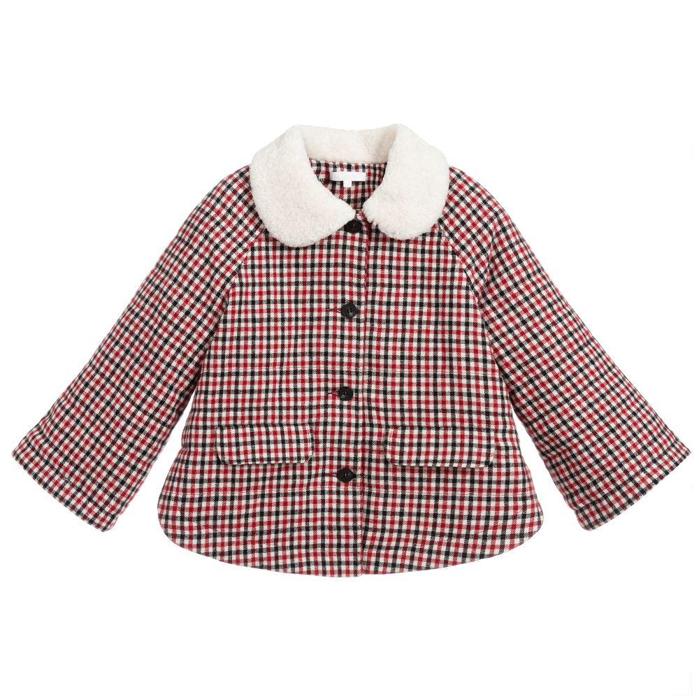 Chloé - Teen Red Checked Wool Jacket | Childrensalon