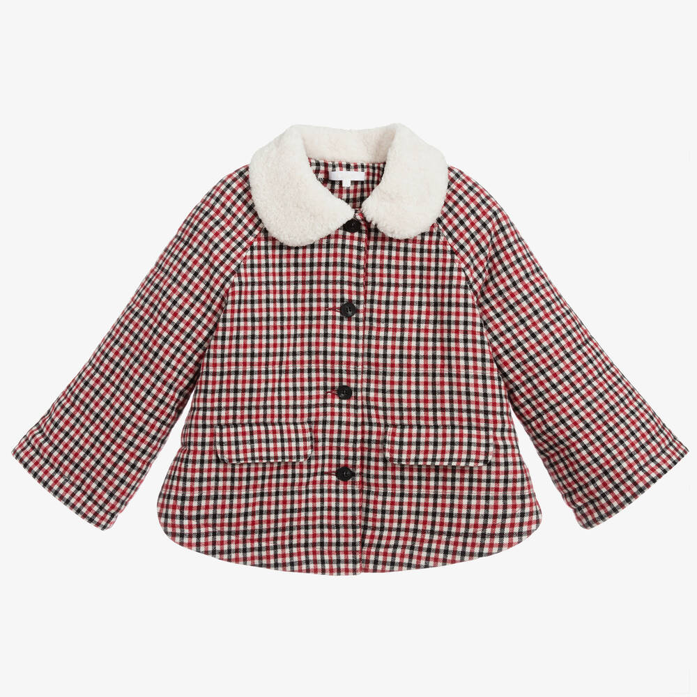 Chloe Teen Red Checked Wool Jacket Childrensalon Outlet