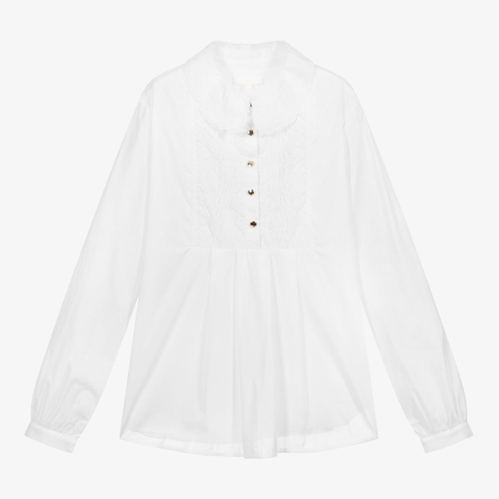 Chloé-Teen White Embroidered Blouse | Childrensalon Outlet