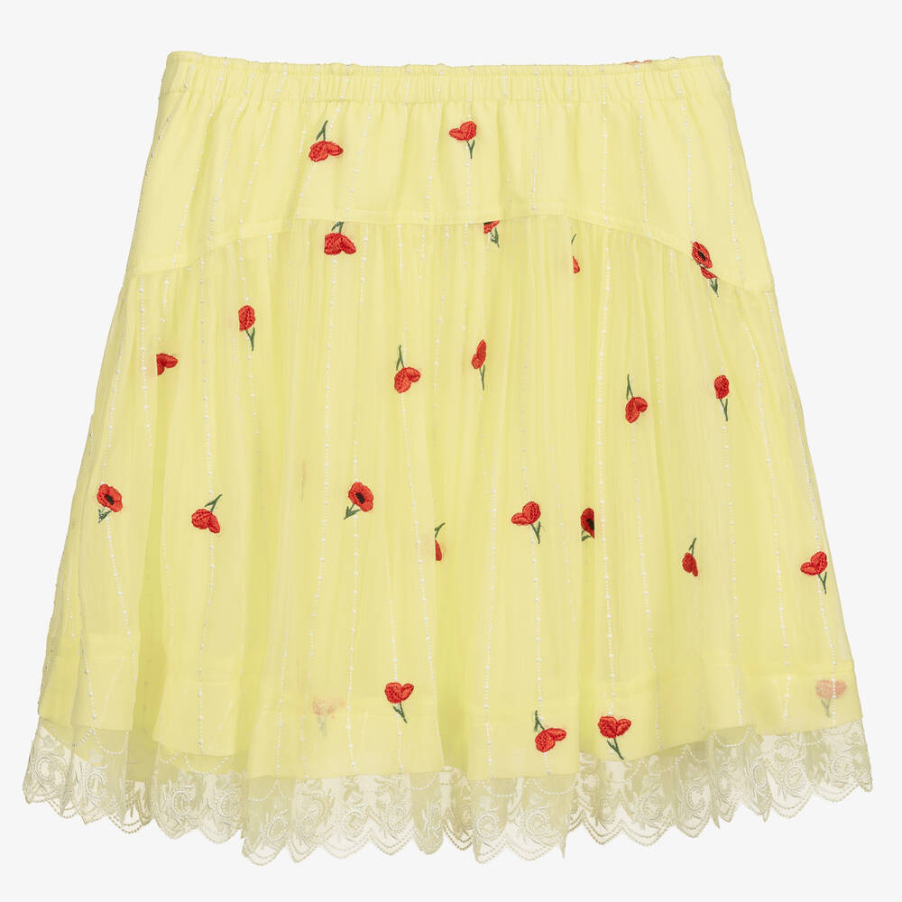 Chloé-Teen Yellow Silk Poppy Skirt | Childrensalon Outlet