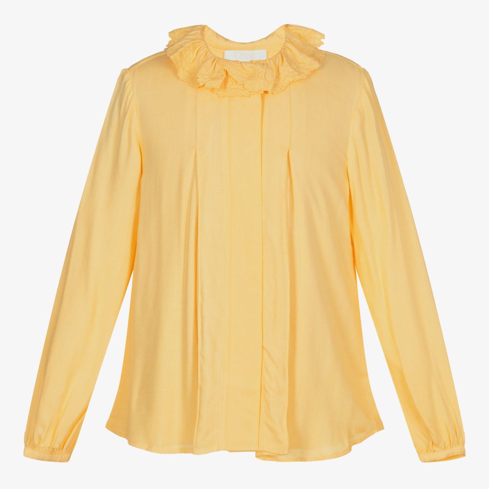 Chloé - Gelbe Teen Viskosebluse | Childrensalon