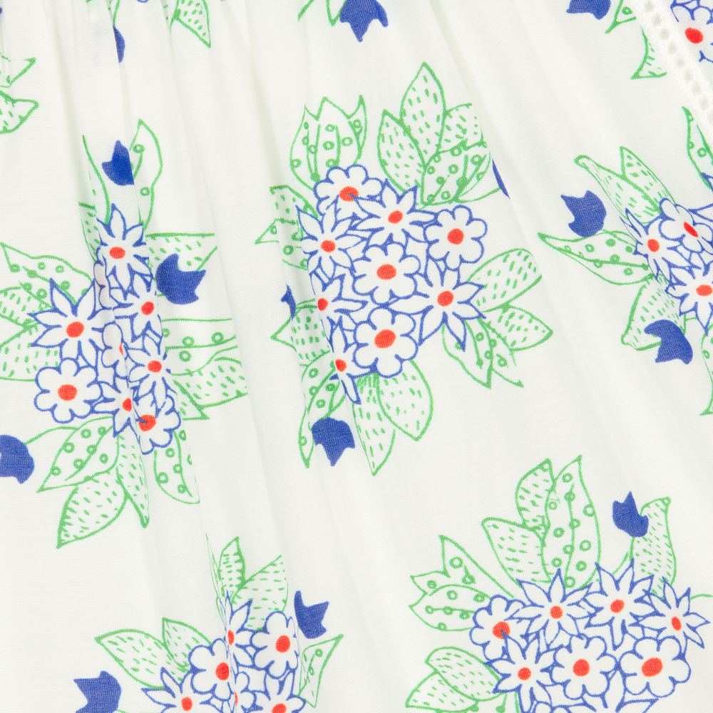 Chloé-White Floral Dress & Hat Set | Childrensalon Outlet