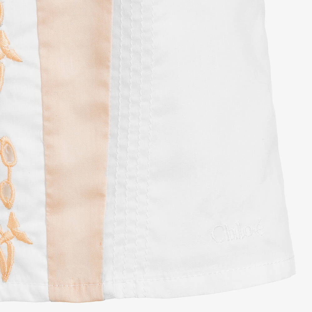 Chloé-White & Pink Cotton Blouse | Childrensalon Outlet