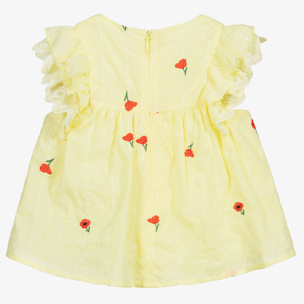 Chloé-Желтая блузка с маками | Childrensalon Outlet