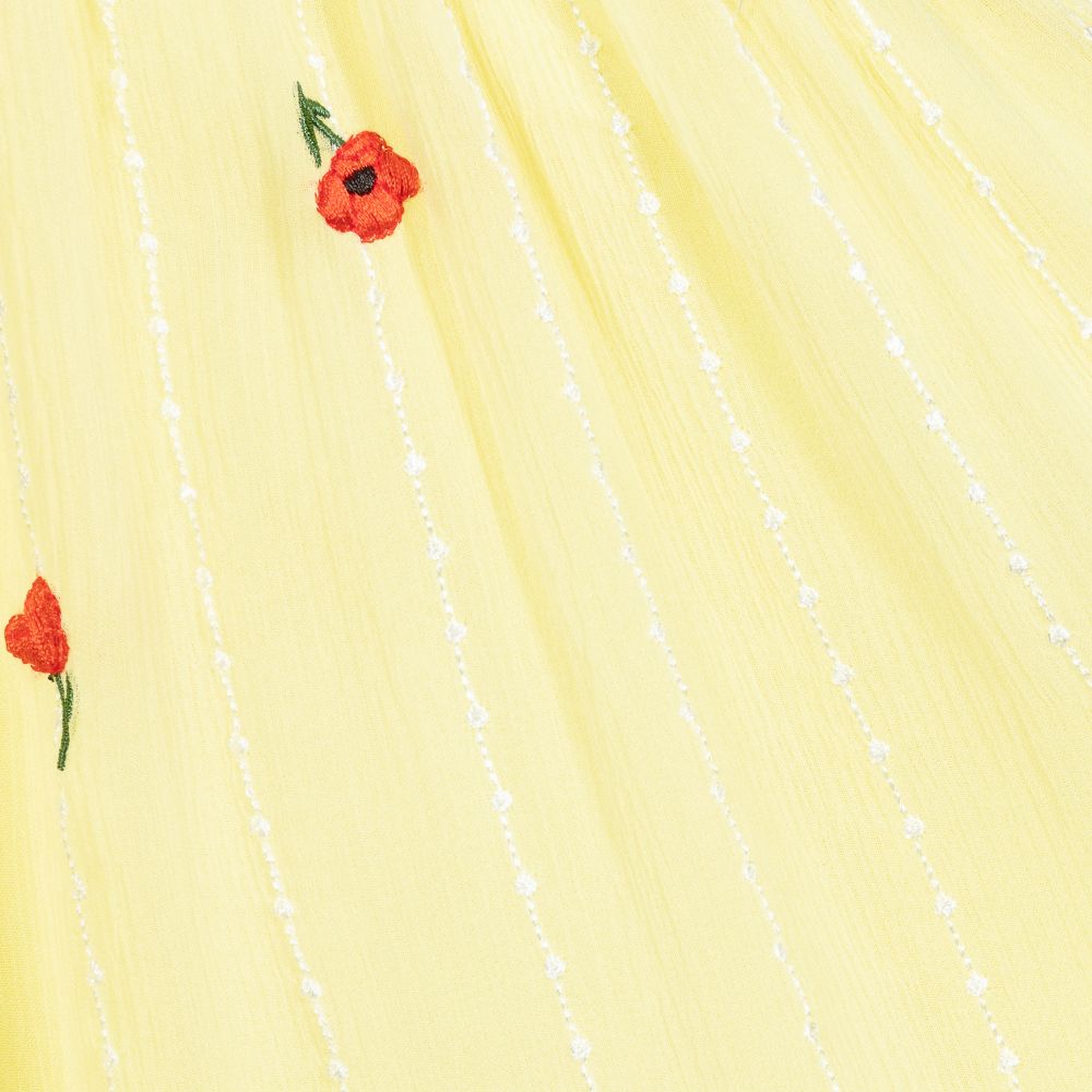 Chloé-Yellow Poppy Silk Logo Skirt | Childrensalon Outlet