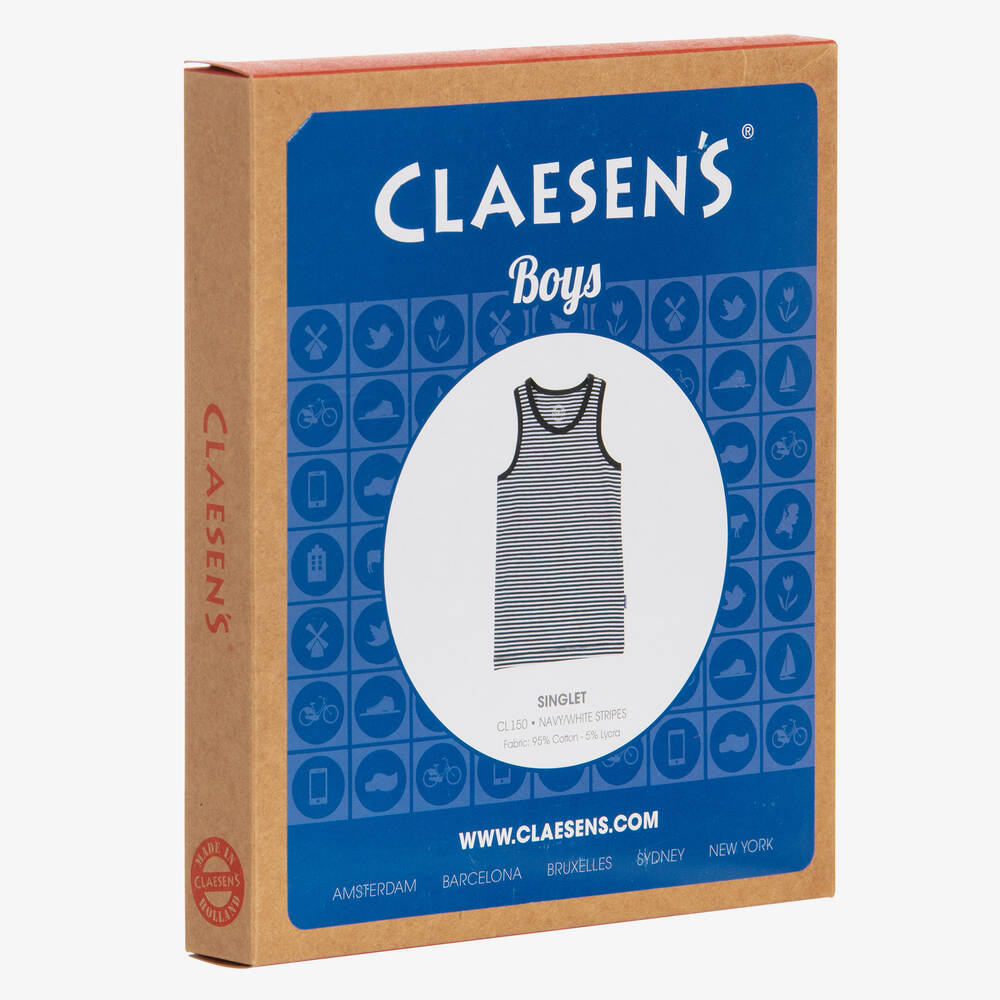  كلايسنز-توب فيست قطن لون كحلي و ابيض للأولاد | Childrensalon Outlet