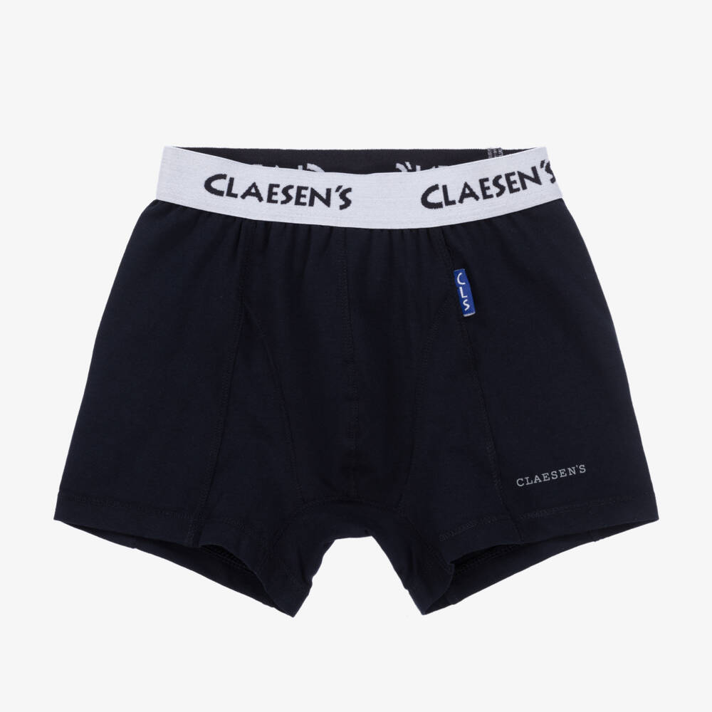 Claesen's-Boys Navy Blue Cotton Boxers (2 Pack) | Childrensalon Outlet