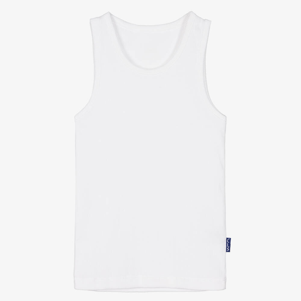 Claesen's-Boys Soft White Cotton Vest | Childrensalon Outlet