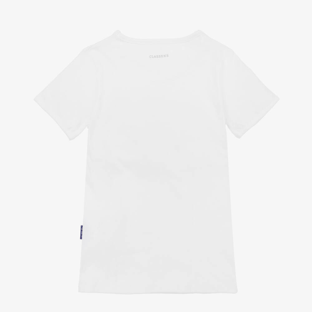 Claesen's-Boys White Cotton T-Shirt Vests (2 Pack) | Childrensalon Outlet
