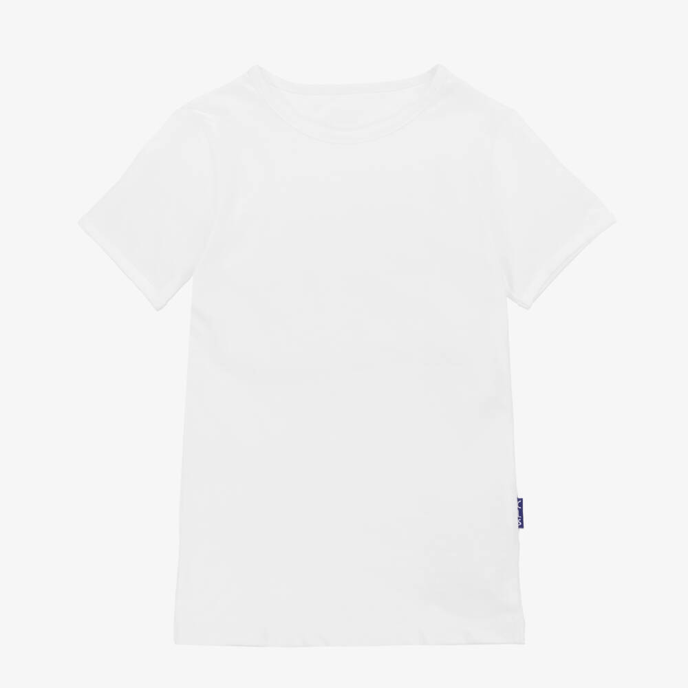 Claesen's-Boys White Cotton T-Shirt Vests (2 Pack) | Childrensalon Outlet