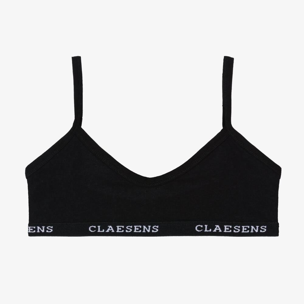 Claesen's-Мягкий черный хлопковый бюстгальтер для девочек | Childrensalon Outlet