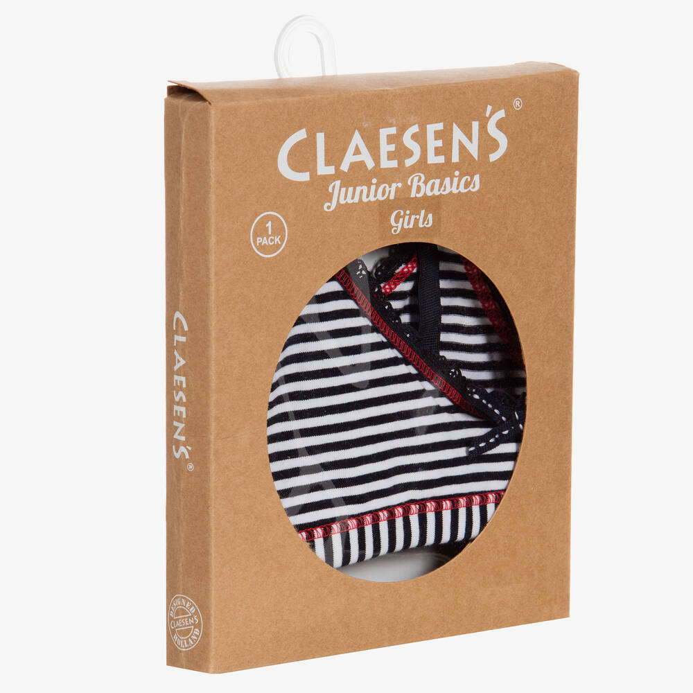 Claesen's-Girls Blue Cotton Jersey Striped Bra | Childrensalon Outlet